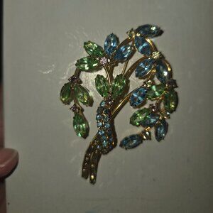 Vintage colorful tree brooch